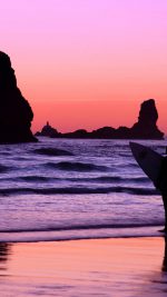 Surfer at Sunset, Cannon Beach, Oregon