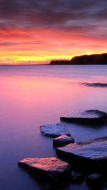 Sunset on Beach with rocks