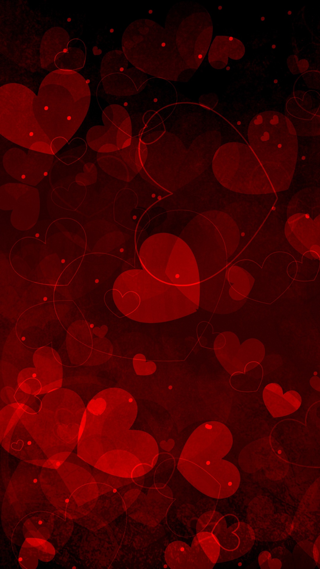 Red Hearts Art Valentine