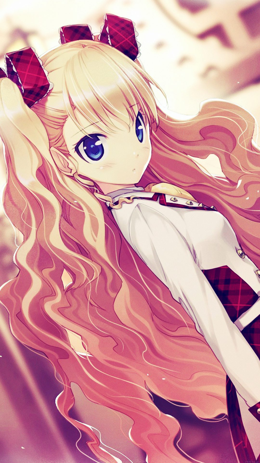 Anime Girl Blonde Blue Illust Art