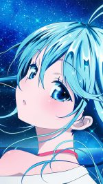Anime Girl Blue Beautiful Arum Art Illustration