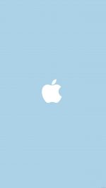 Apple Simple Logo Blue Minimal
