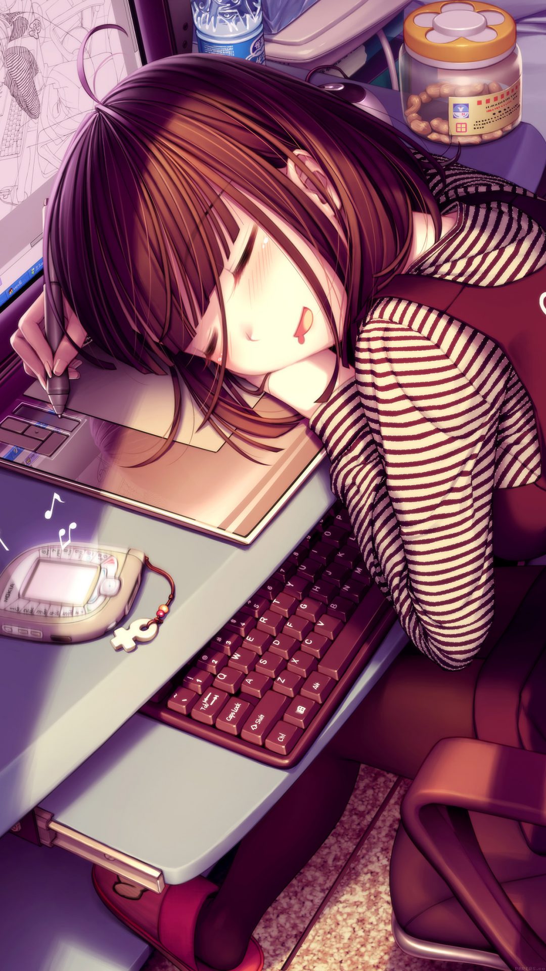 Illustor Anime Art Girl Sleepin