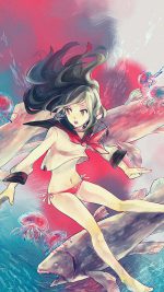 Wallpaper Girl In Ocean Anime Illust