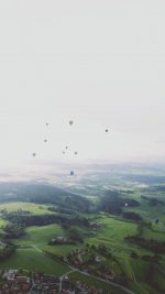 Balloon Party From Air Wide Mountain Nature