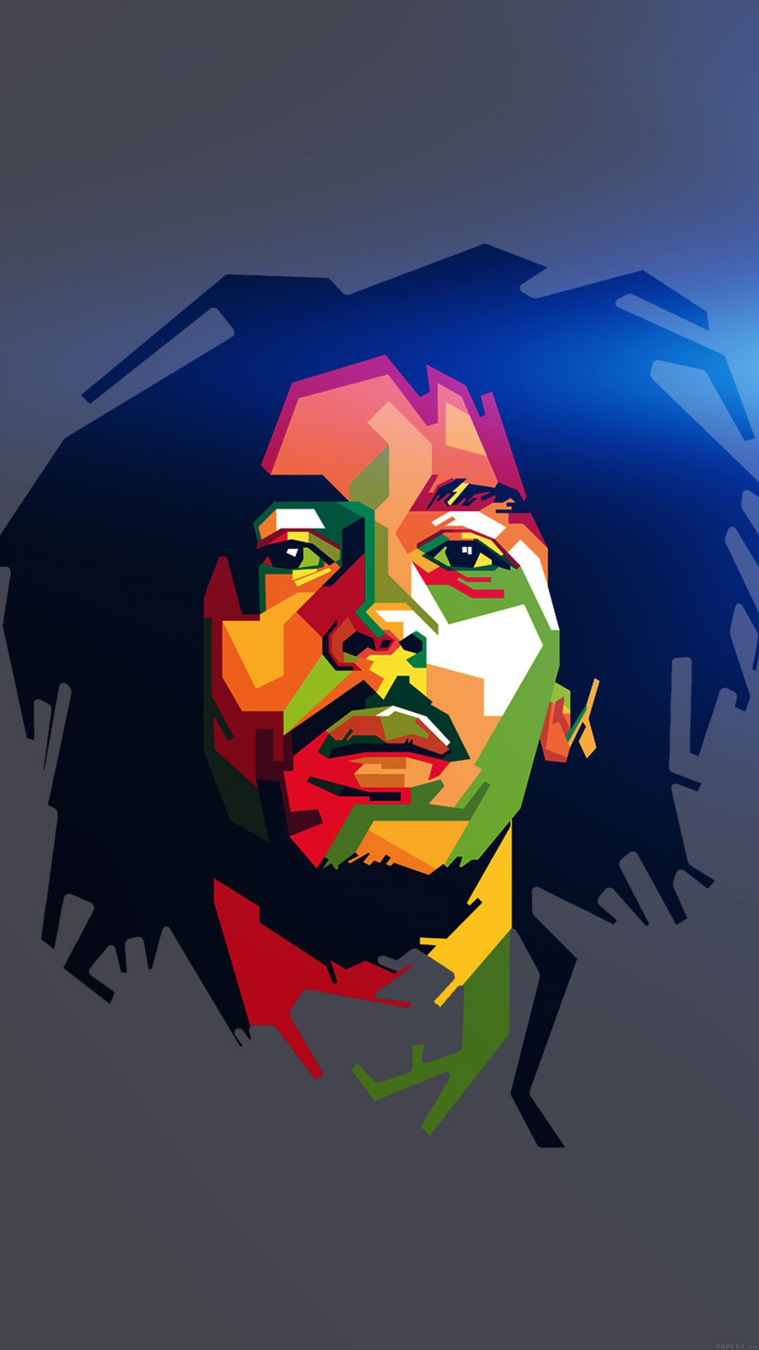 Bob Marley Blue Art Illust Music Reggae Celebrity