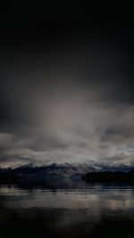 Lake Dark Mountain And Sky Nature
