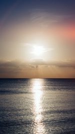 Sea Sunset Sky Ocean Water Nature Red Flare