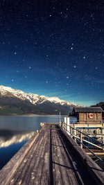Star Shiny Lake Sky Space Boat