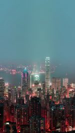 Skyline Hongkong Fire City Night Live