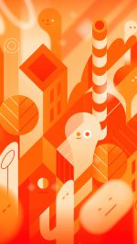 Android Lollipop Lg Orange Cute Illust Pattern