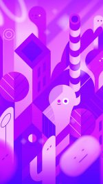 Android Lollipop Lg Purple Cute Illust Pattern