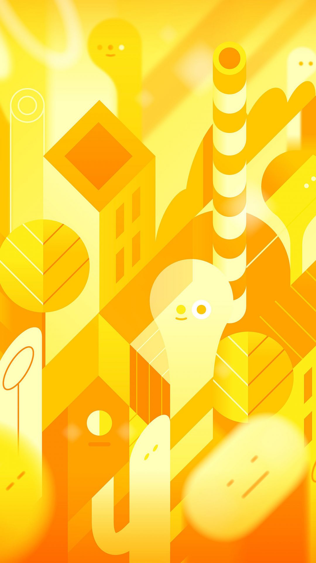 Android Lollipop Lg Yellow Cute Illust Pattern