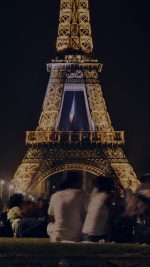 Happy Paris Eiffel Tower France Tour Night City Darken