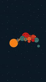 Planets Cute Illustration Space Art Blue Red