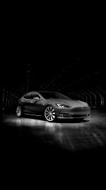 Tesla Model Dark Bw Car