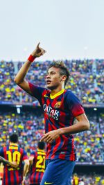 BARCELONA, SPAIN - OCTOBER 26:  Neymar of FC Barcelona celebrates after scoring the opening goal during the La Liga match between FC Barcelona and Real Madrid CF at Camp Nou on October 26, 2013 in Barcelona, Spain.  (Photo by David Ramos/Getty Images)