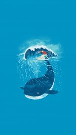 Whale Wave Animal Illust Art Sea